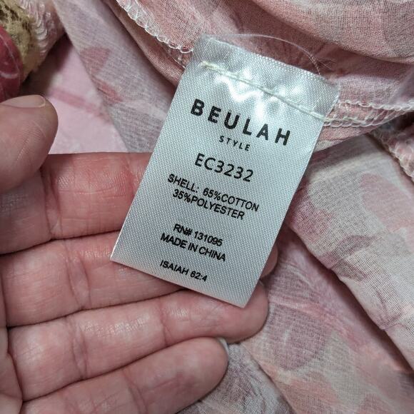 Beulah Pink Lace Ruffle Mini Dress Puff Sleeve Coquette Kawaii Womens Small - Picture 7 of 7